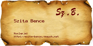 Szita Bence névjegykártya